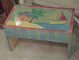 Teri Causy handpainted small bench