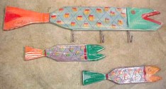 Teri Causy handpainted fish clothing hooks